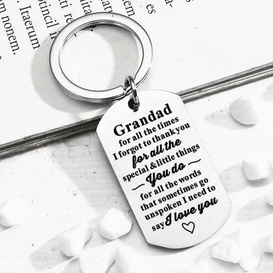 Grandpa Stainless Steel Keychain Thanksgiving Gift