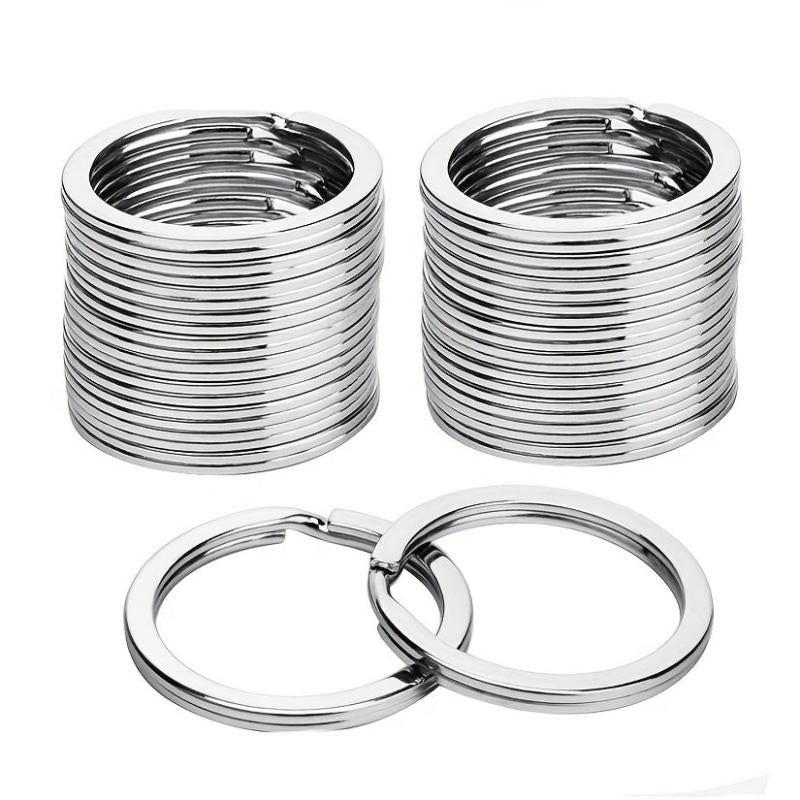 10pcs 304 Stainless Steel Flat Key Ring Separated Key Ring for Home Car Key