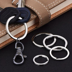 10pcs 304 Stainless Steel Flat Key Ring Separated Key Ring for Home Car Key
