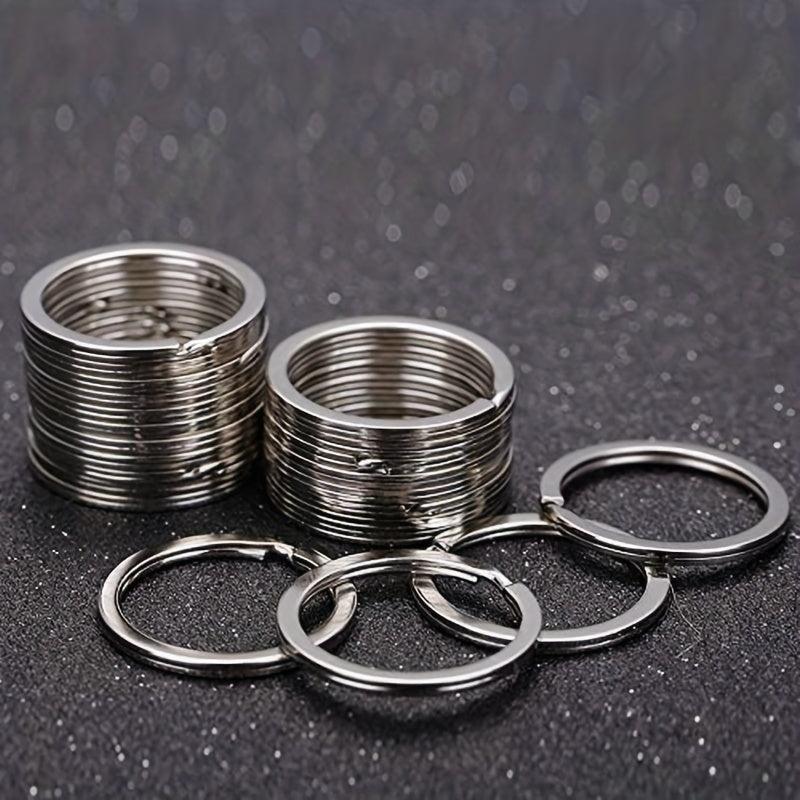 10pcs 304 Stainless Steel Flat Key Ring Separated Key Ring for Home Car Key