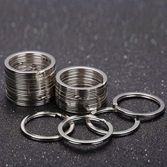 10pcs 304 Stainless Steel Flat Key Ring Separated Key Ring for Home Car Key