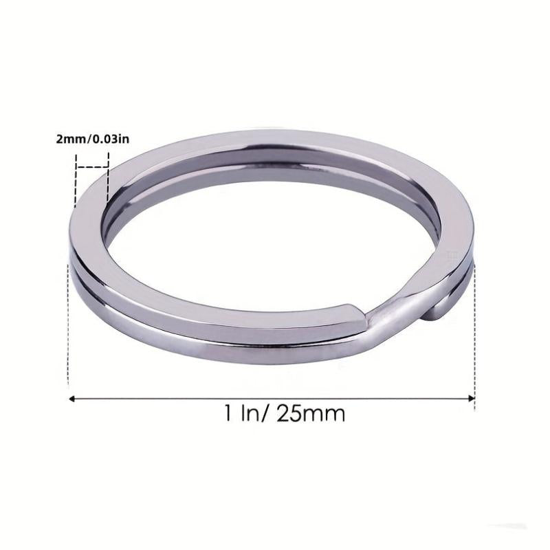 10pcs 304 Stainless Steel Flat Key Ring Separated Key Ring for Home Car Key