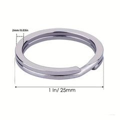10pcs 304 Stainless Steel Flat Key Ring Separated Key Ring for Home Car Key