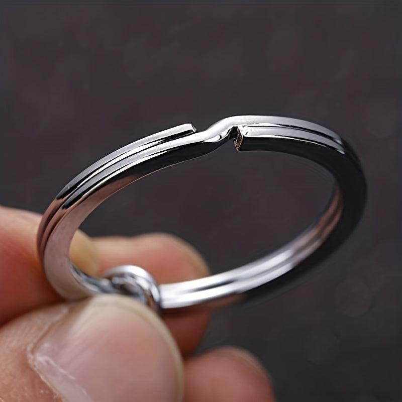 10pcs 304 Stainless Steel Flat Key Ring Separated Key Ring for Home Car Key