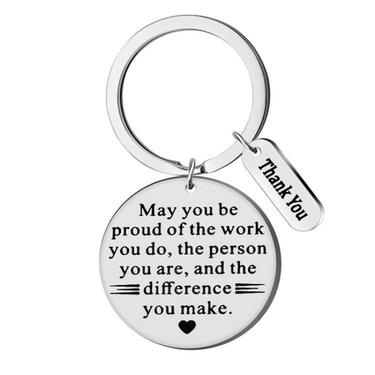 1pc THANK YOU Stainless Steel Keychain Thanksgiving Gift