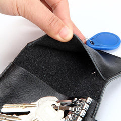 Leather Keychain with 6 Hooks Buckle Car Key Case Men's Women's Key Cover