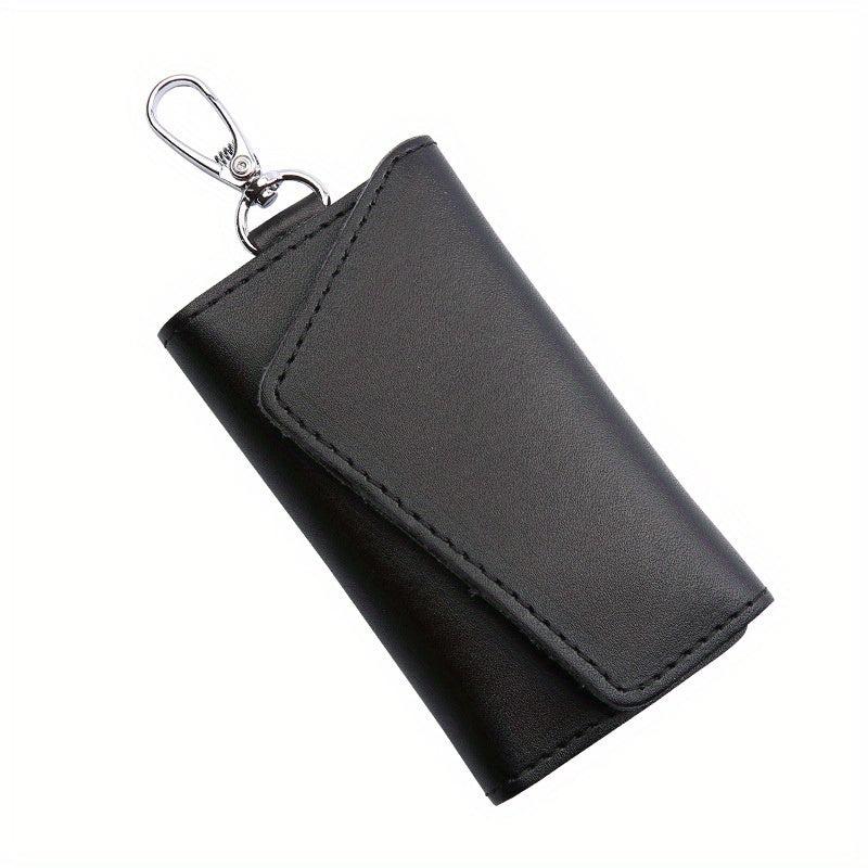 Leather Keychain with 6 Hooks Buckle Car Key Case Men's Women's Key Cover