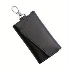 Leather Keychain with 6 Hooks Buckle Car Key Case Men's Women's Key Cover