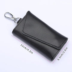 Leather Keychain with 6 Hooks Buckle Car Key Case Men's Women's Key Cover