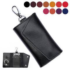 Leather Keychain with 6 Hooks Buckle Car Key Case Men's Women's Key Cover