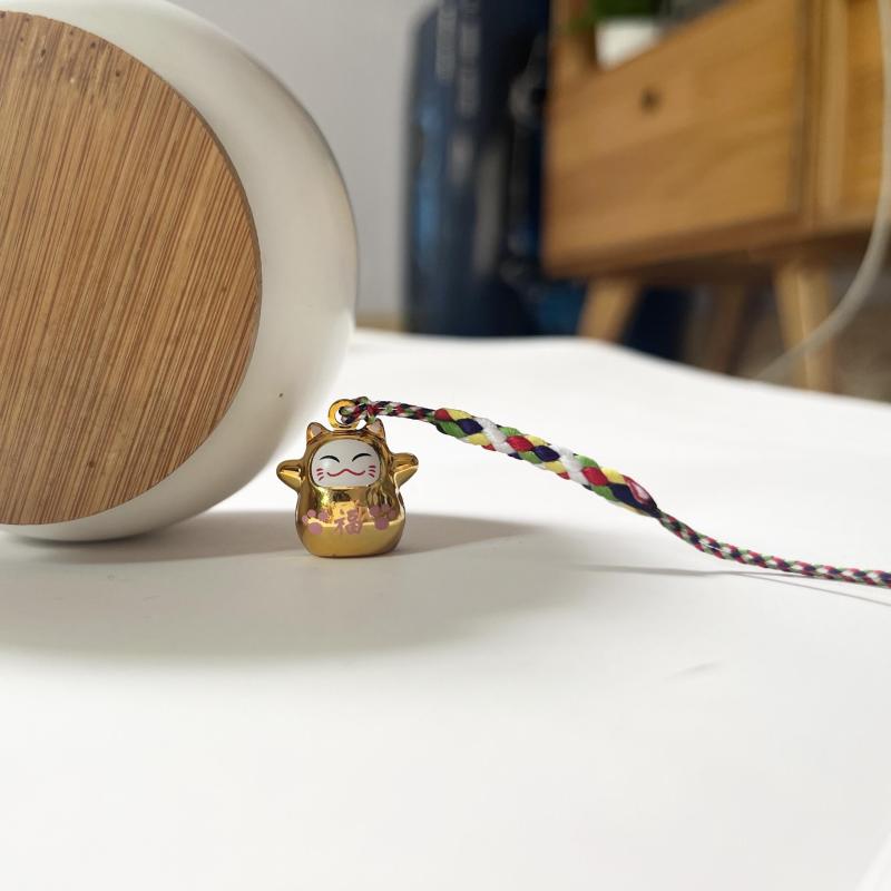 Lucky Cat Pendant Prayer Mobile Phone Chain Peace Bell Key String