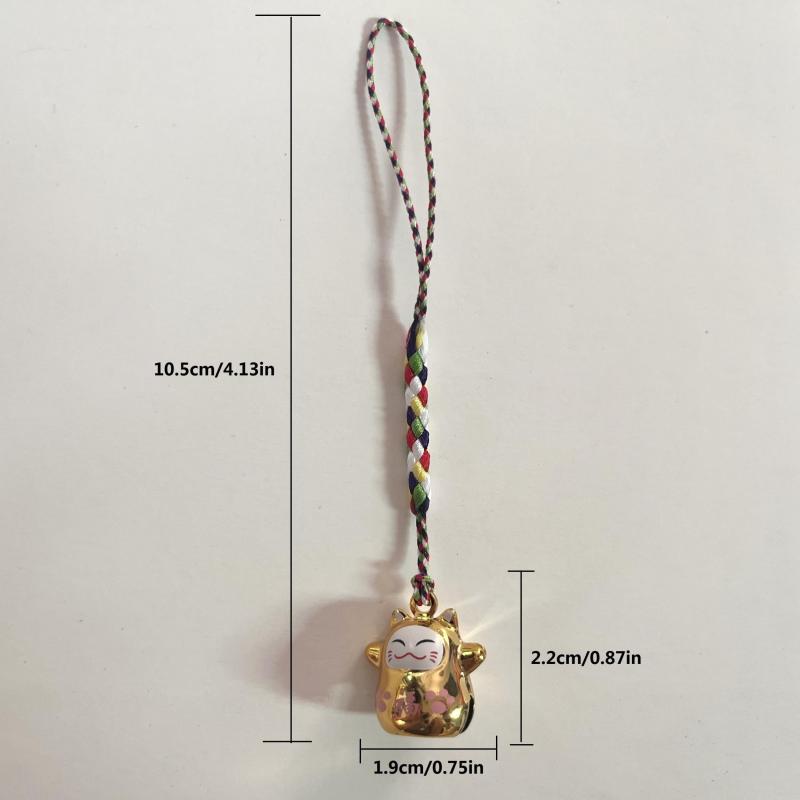 Lucky Cat Pendant Prayer Mobile Phone Chain Peace Bell Key String