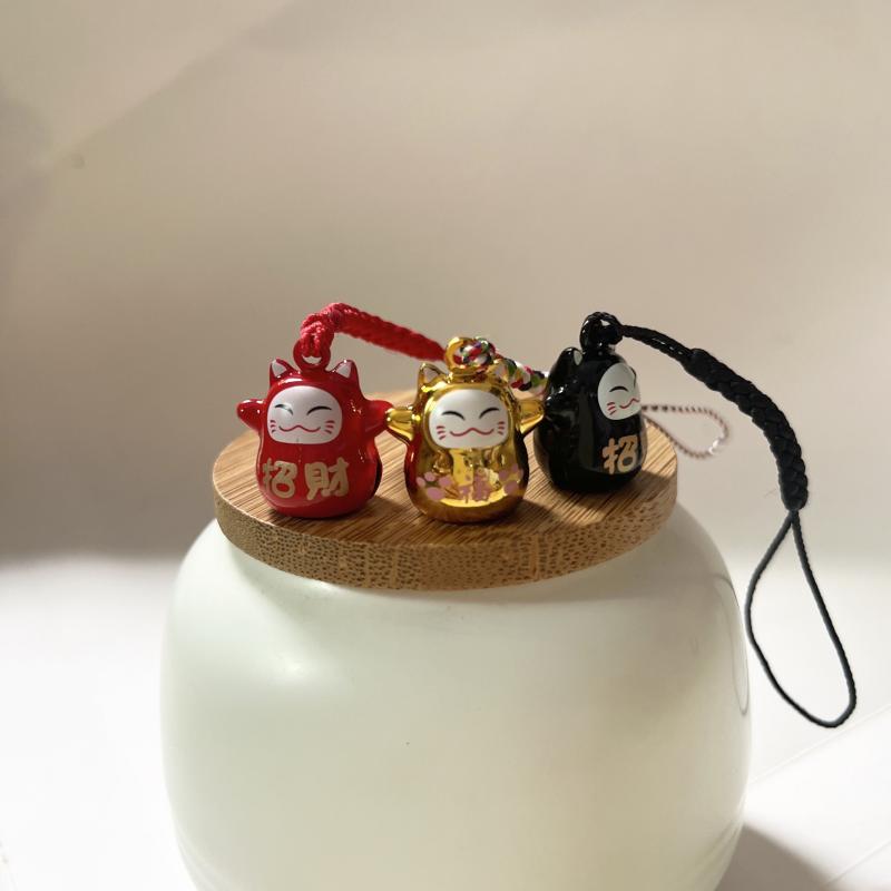 Lucky Cat Pendant Prayer Mobile Phone Chain Peace Bell Key String