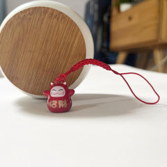 Lucky Cat Pendant Prayer Mobile Phone Chain Peace Bell Key String