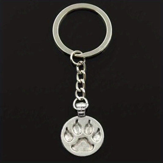 Silver Bear Cat Dog Paw Keychain for Men Keys Car Key Ring Pendant