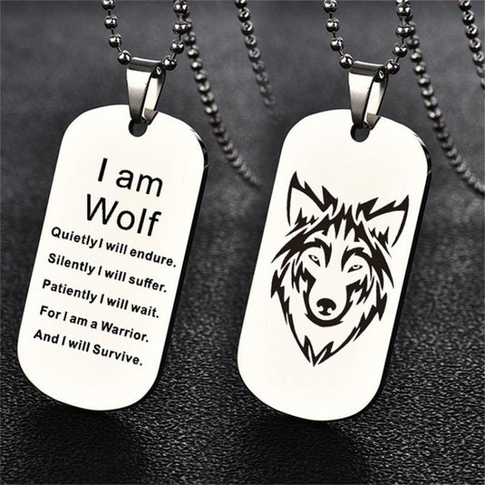 Wolf Head Necklace Keychain