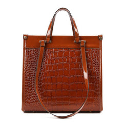 Classic Crocodile Pattern Tote Bag Large Capacity Shoulder Handbag