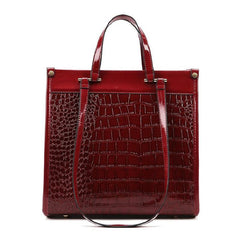 Classic Crocodile Pattern Tote Bag Large Capacity Shoulder Handbag