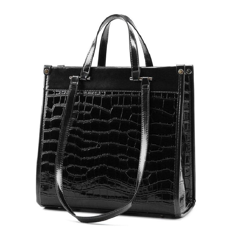 Classic Crocodile Pattern Tote Bag Large Capacity Shoulder Handbag