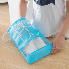 5Pcs No-woven Shoes Storage Bag Drawstring Shoes Pouch Protective Cover
