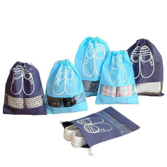 5Pcs No-woven Shoes Storage Bag Drawstring Shoes Pouch Protective Cover