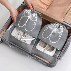 5Pcs No-woven Shoes Storage Bag Drawstring Shoes Pouch Protective Cover