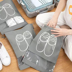 5Pcs No-woven Shoes Storage Bag Drawstring Shoes Pouch Protective Cover