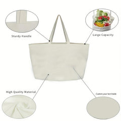 Halloween Printed Canvas Tote Bag Ghost Skull Pumpkin Travel Beach Bag