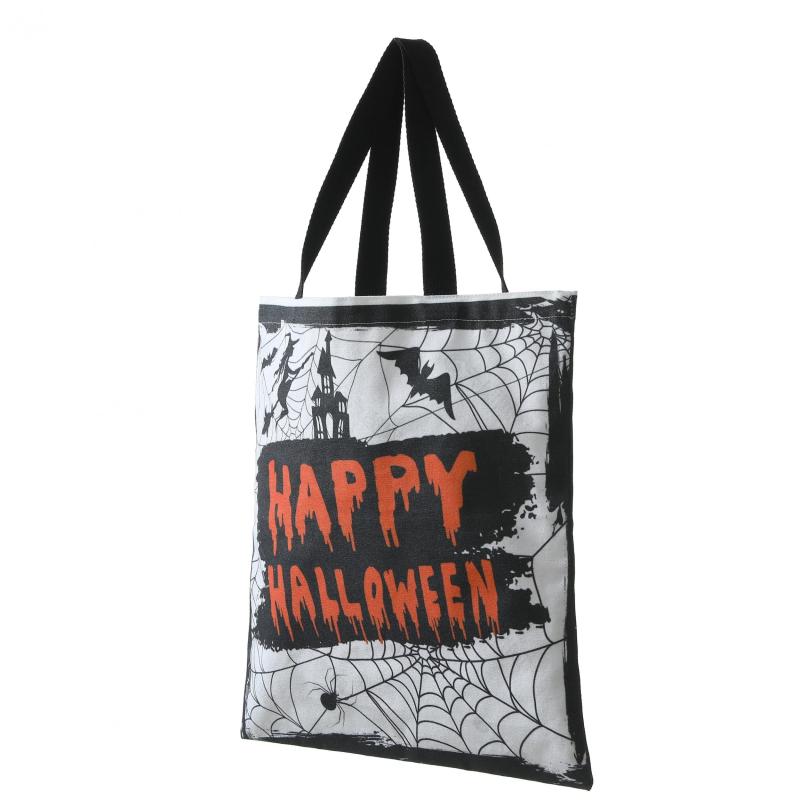 Halloween Tote Bag Trick Or Treat Candy Bags - Ghost Elf Pumpkin Print