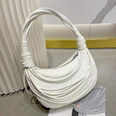 Stylish Woven PU Leather Handbag Zipper Shoulder Bag