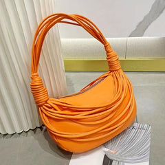 Stylish Woven PU Leather Handbag Zipper Shoulder Bag