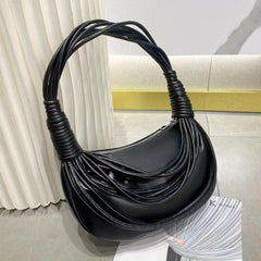 Stylish Woven PU Leather Handbag Zipper Shoulder Bag