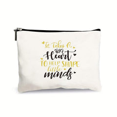 2 Pcs Letter Pattern Canvas Bag Sets - Shoulder Bag & Clutch Pouch