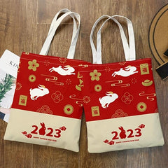 Bunny Pattern Handbag Stylish Canvas Shoulder Bag