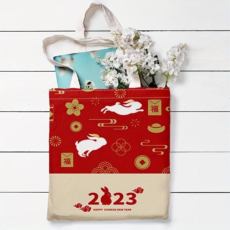 Bunny Pattern Handbag Stylish Canvas Shoulder Bag