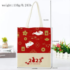 Bunny Pattern Handbag Stylish Canvas Shoulder Bag