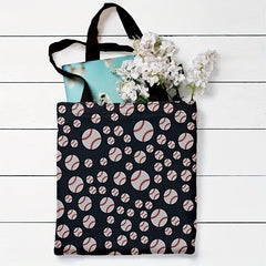 Baseball Pattern Canvas Bag Lightweight Shoulder Bag For Bowl Shopper Bag