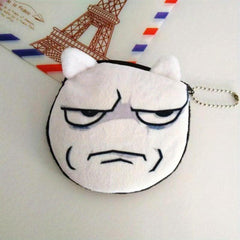 Funny Facial Expression Coin Purse Mini Zipper Storage Bag Keychain