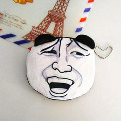 Funny Facial Expression Coin Purse Mini Zipper Storage Bag Keychain