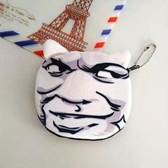 Funny Facial Expression Coin Purse Mini Zipper Storage Bag Keychain