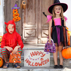 Cartoon Halloween Pattern Bag Stylish Candy Storage Handbag Gift Satchel