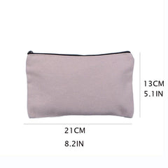 Canvas Zipper Bag Multipurpose Travel Cosmetic Coin Purse