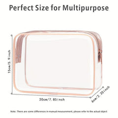 Transparent Waterproof Square Cosmetic Bag Plastic Makeup Storage Organizer