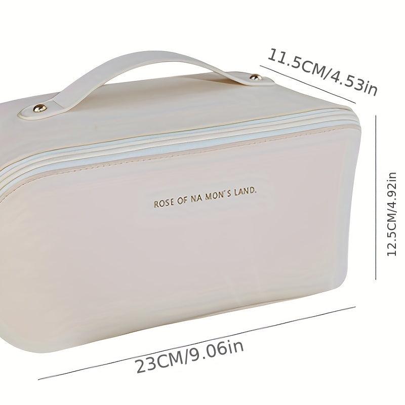 Solid Foldable Pillow Makeup Bag PU Small Toiletry Bag Waterproof