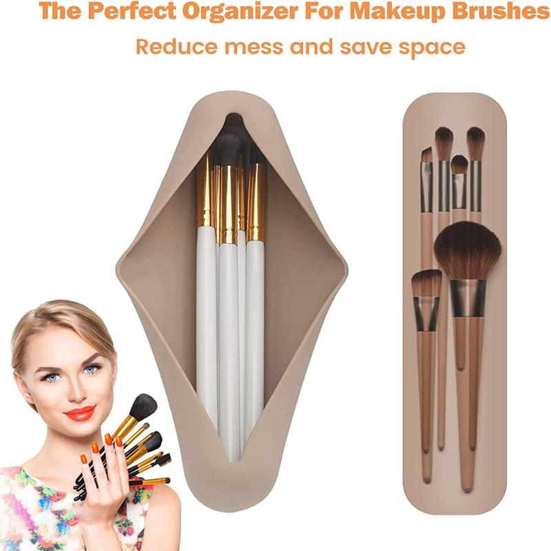 Silicone Cylinder Makeup Brush Holder Waterproof Travel Case