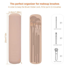 Silicone Cylinder Makeup Brush Holder Waterproof Travel Case