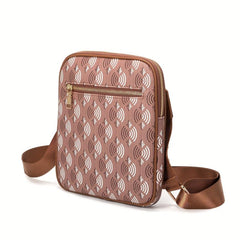 Men's Geometric Pattern Crossbody Bag for Work Commute Business