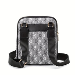 Men's Geometric Pattern Crossbody Bag for Work Commute Business