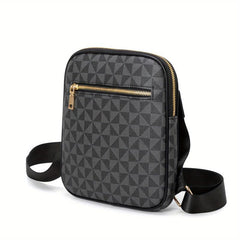 Men's Geometric Pattern Crossbody Bag for Work Commute Business