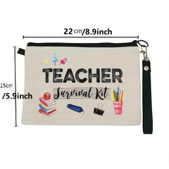 Letter Print Zipper Pouch Carry On Bag for Teacher